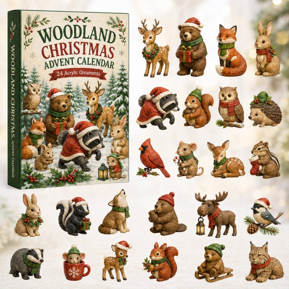 Woodland Merry Land Advent Calendar 2026 — 24-Day Merry Forest Countdown With Acrylic Charms, Whimsical Holiday Gifts For Families