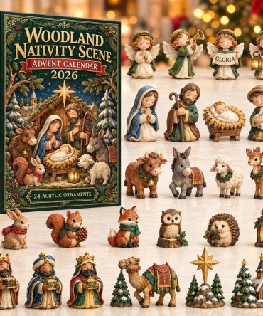Woodland Nativity 24-Day Charm Calendar — Rustic Acrylic Christmas Scene Advent Set 2026, Faith-Based Holiday Keepsake Gift