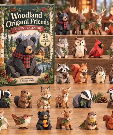 2026 Woodland Origami Advent Calendar — 24 Acrylic Charms, Folded Forest Designs & 24-Day Nature Countdown, Unique Gift