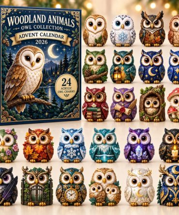 Woodland Owl 2026 Advent Calendar - 24-Day Forest Animal Countdown With Acrylic Charms, Cozy Kids Holiday Decor