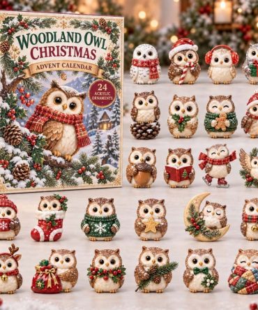 2026 Woodland Owl Christmas Advent Calendar — 24-Day Forest Countdown With Acrylic Charms, Kids Holiday Keepsake