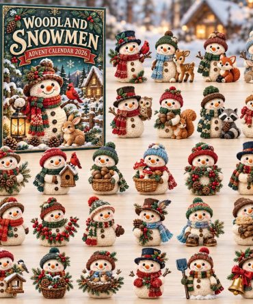 Woodland Snowman 2026 Festive Countdown — 24-Day Advent Calendar With Acrylic Charms, Rustic Holiday Decor Gift