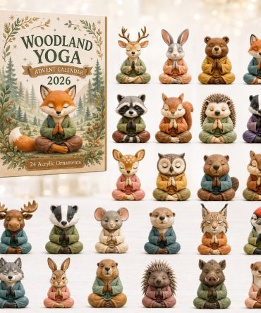 Woodland Yoga 24-Day Advent Calendar 2026 - Forest-Inspired Acrylic Charms, Calm Countdown Gift For Yoga & Nature Fans