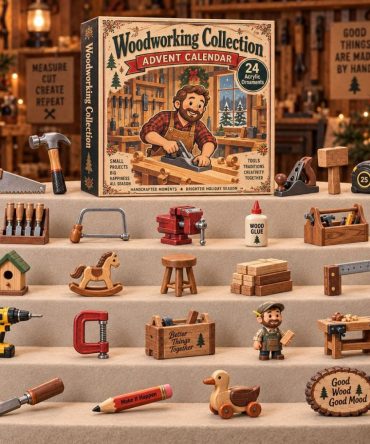 Premium Woodworker Holiday Countdown 2026 — 24 Acrylic Charms & Mini Tools, Gift Advent Set For Diy Crafters