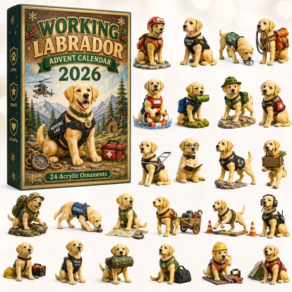Working Labrador 2026 Advent Calendar — 24-Day Countdown With Durable Acrylic Charms, Perfect For Service Dog & Labrador Fans