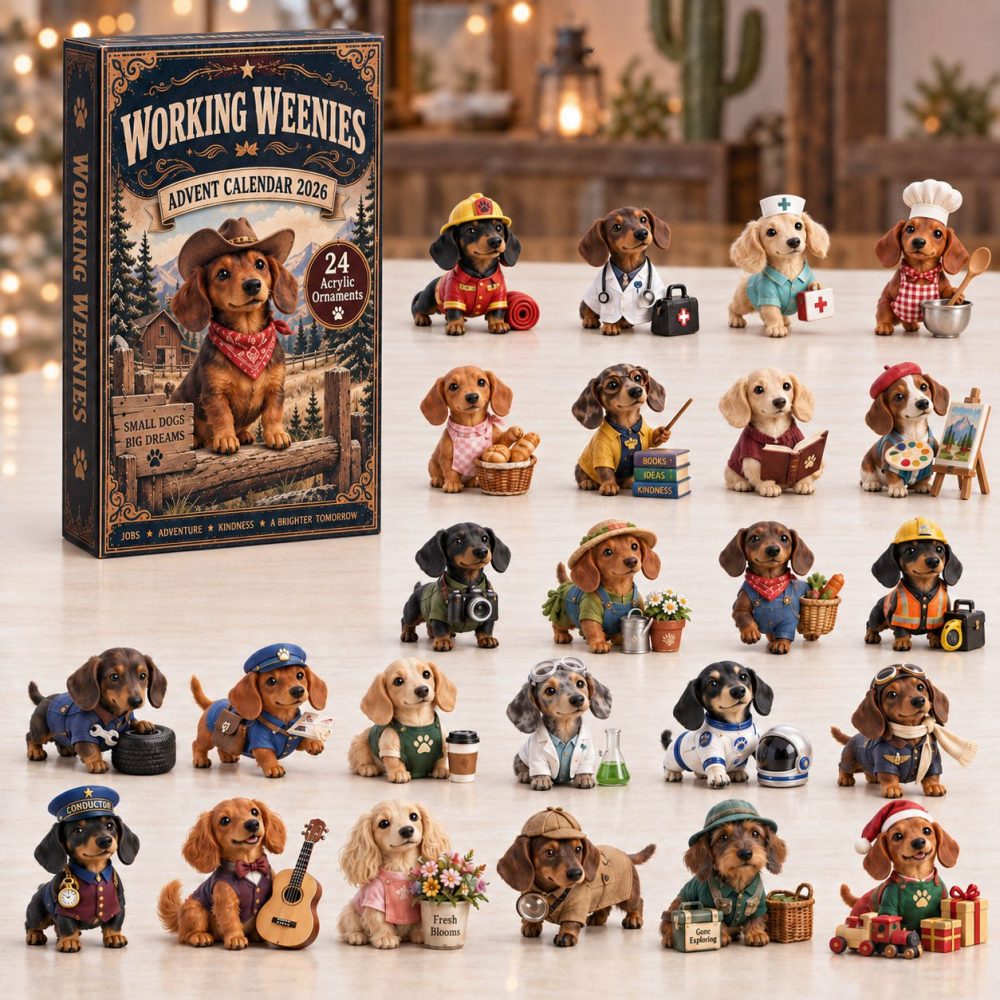 Working Weenies 2026 Dog Advent Calendar - 24 Acrylic Charms, Dachshund Holiday Countdown & Gift Set For Dog Owners