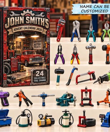 Workshop Titans Gear Advent Calendar 2026 - 24-Day Acrylic Charm Countdown, Mechanic & Maker Collectibles, Gift For Tinkerers