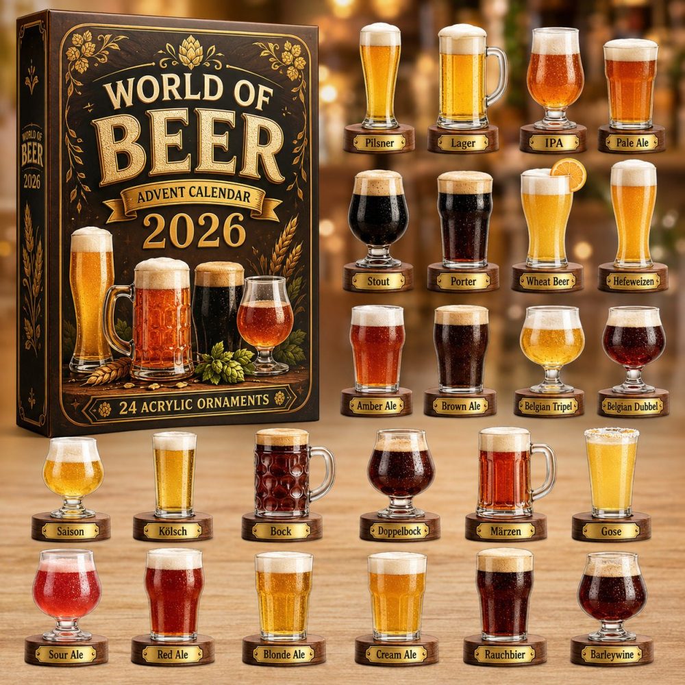 World Of Beer 24-Day Advent Calendar 2026 - 24 Craft Beer Acrylic Charms, Global Brewery Countdown Gift For Beer Lovers