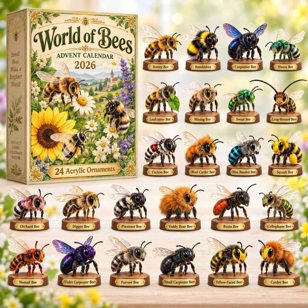 World Of Bees 24-Day Advent Calendar 2026 — Acrylic Charm Countdown Featuring Bee Designs , Perfect Gift For Nature Lovers