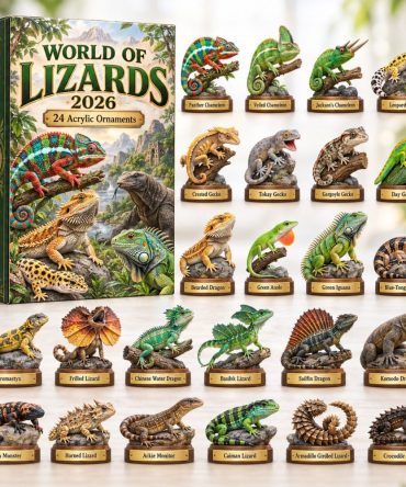 World Of Lizards 24-Day Advent Calendar 2026 — Collectible Acrylic Charms For Reptile Fans , Fun Holiday Countdown Gift