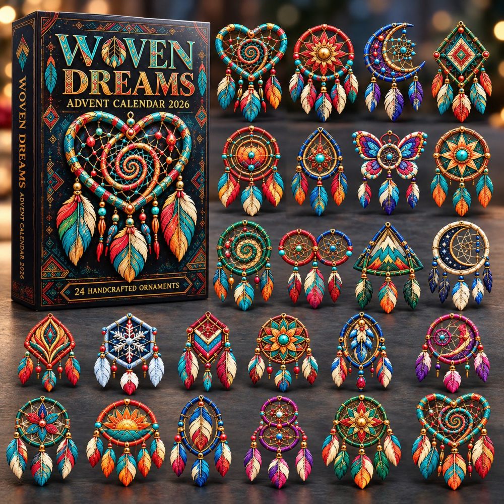 Woven Dreams 2026 Holiday Countdown — 24 Boho Acrylic Charms & Textile-Inspired Collectibles, Stylish Advent Gift Box
