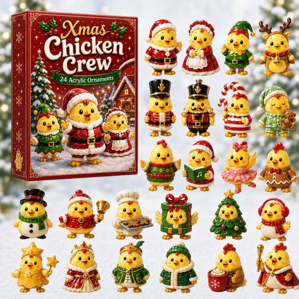Chicken Crew Holiday Advent Calendar 2026 — 24-Day Farmyard Countdown With Acrylic Charms, Fun Chicken Gifts & Stocking Stuffers