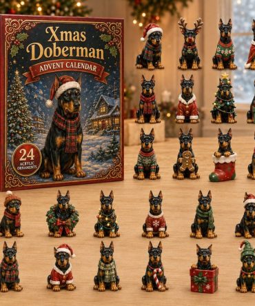 Xmas Doberman Holiday Countdown 2026 — 24-Day Festive Advent With Acrylic Doberman Charms, Limited Edition Christmas Gift