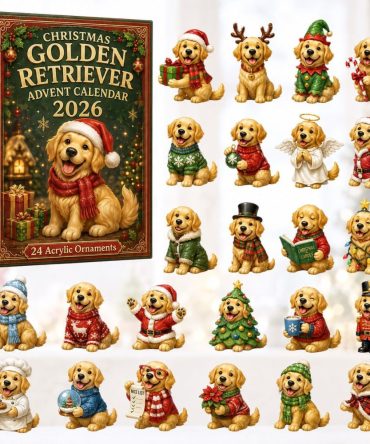 Golden Retriever Cosplay Advent Calendar 2026 — 24-Day Christmas Countdown With Acrylic Charms, Dress-Up Dog Lover Gifts