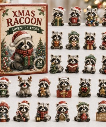 2026 Xmas Raccoon Holiday Countdown - Festive Raccoon Acrylic Charms Advent Calendar, Cute Christmas Gift For Kids