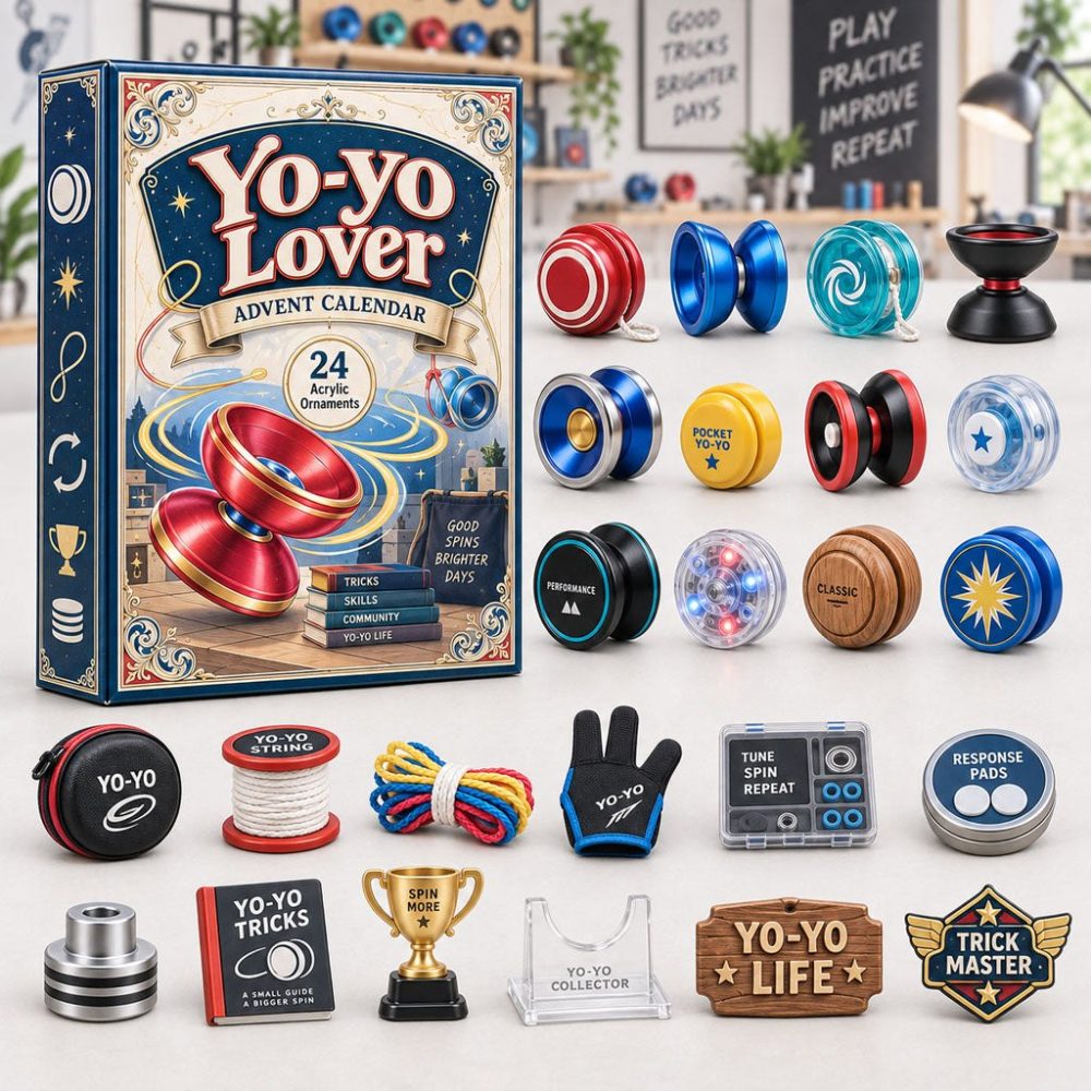Yo-Yo Lover 24-Day Advent 2026 - Acrylic Charm Countdown For Retro Toy Fans, Fun Collectible Mini Ornaments & Gift