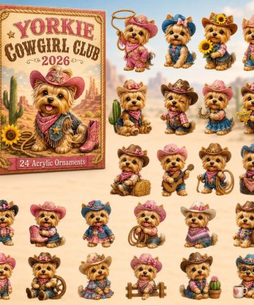 2026 Yorkie Cowgirl Club Countdown Calendar - 24 Western Acrylic Charms, Rodeo-Themed Dog Surprises & Rustic Gift Ideas