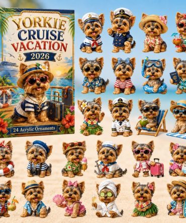 2026 Yorkie Cruise Vacation Countdown Calendar - 24 Nautical Acrylic Charms, Travel-Themed Dog Surprises & Giftable Keepsakes