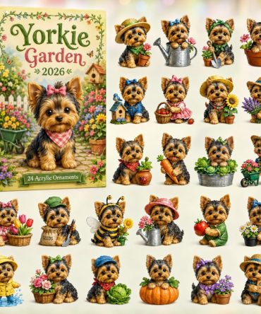 2026 Yorkie Garden Countdown Calendar - 24 Acrylic Charms, Spring & Summer-Themed Dog Surprises, Decorative Gifts For Pet Lovers