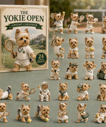 2026 Yorkie Open Tennis Countdown — 24-Day Acrylic Charm Advent Calendar With Tennis-Themed Yorkie Collectibles, Perfect Gift