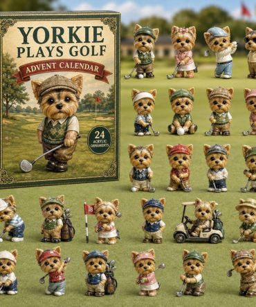 2026 Yorkie Plays Golf Countdown Calendar — 24-Day Acrylic Charm Advent Set Featuring Golf-Themed Yorkie Collectibles, Great Gift