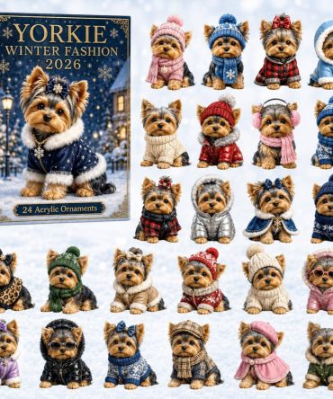 2026 Yorkie Winter Fashion Countdown Calendar - 24 Acrylic Charms, Cozy Holiday Outfits & Collectible Dog-Style Surprises