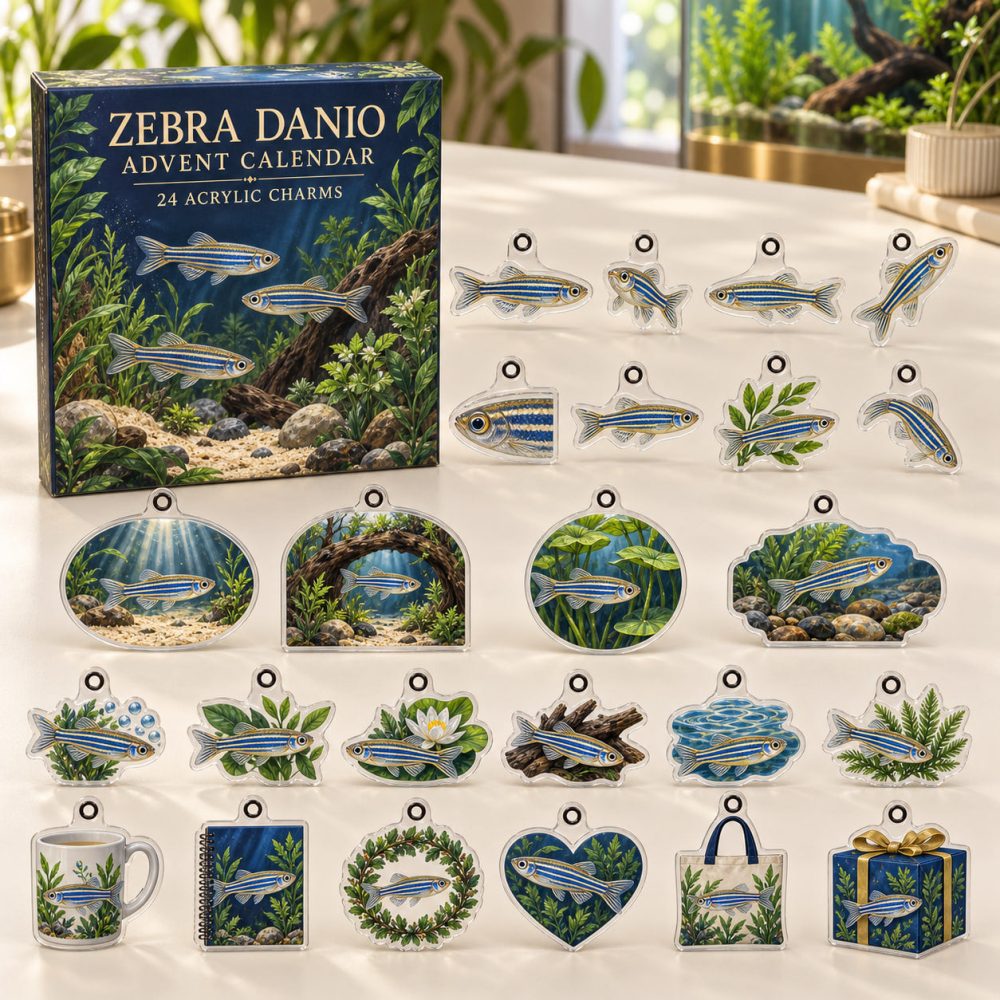 Zebra Danio Surprise Advent Pack — 24 Striking Acrylic Charms For Aquatic Fans , Gift-Ready Collectible Set