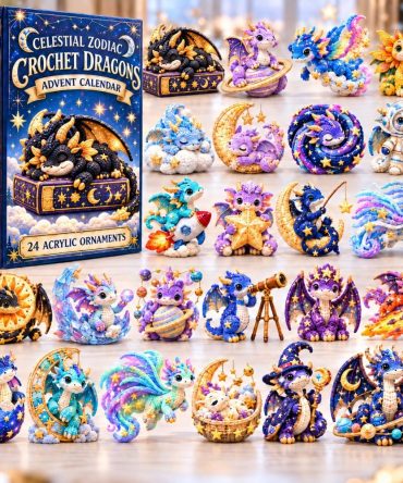 2026 Zodiac Dragon Crochet Advent Calendar — 24-Day Holiday Countdown With Collectible Acrylic Charms & Keepsake Gifts