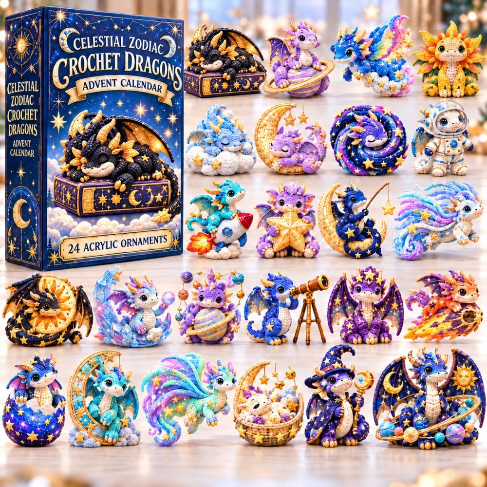 2026 Zodiac Dragon Crochet Advent Calendar — 24-Day Holiday Countdown With Collectible Acrylic Charms & Keepsake Gifts
