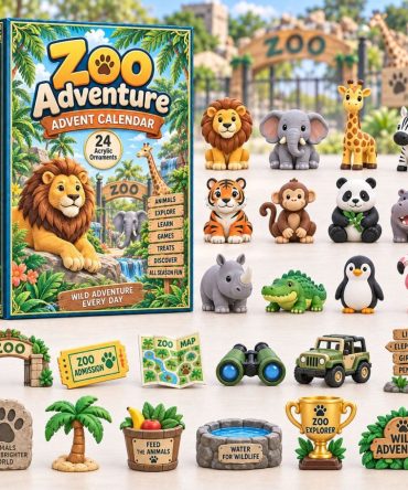 Zoo Adventure Holiday Advent Countdown 2026 - 24 Charming Acrylic Surprises For Kids, Reusable Calendar Gift & Decor