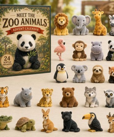 2026 Zoo Animals World Holiday Countdown - 24-Day Advent Calendar With Collectible Acrylic Animal Charms, Educational Gift For Kids