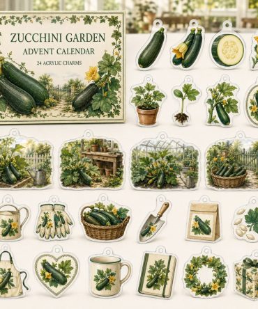 Zucchini Growing Countdown Kit — 24 Acrylic Veggie Charms, Gardener'S Advent Gift With Seed Ideas For Home Harvests